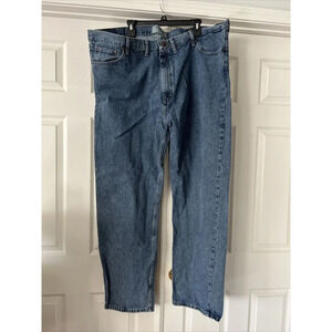 Wrangler Mens Denim Jeans Actual 46X32 Pockets Workwear Blue Casual